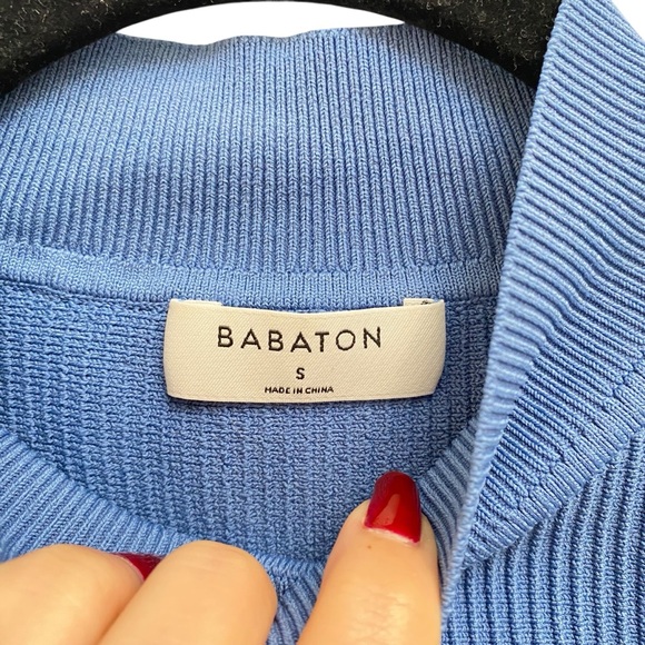 Aritzia Sculpt Knit Mockneck Halter Top Ribbed Halter In Flagstone Blue - Picture 5 of 8